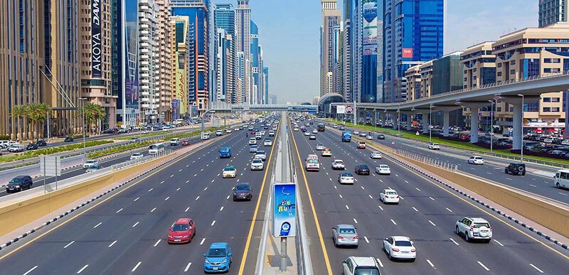 Sheikh Zayed Road Dubai city drive